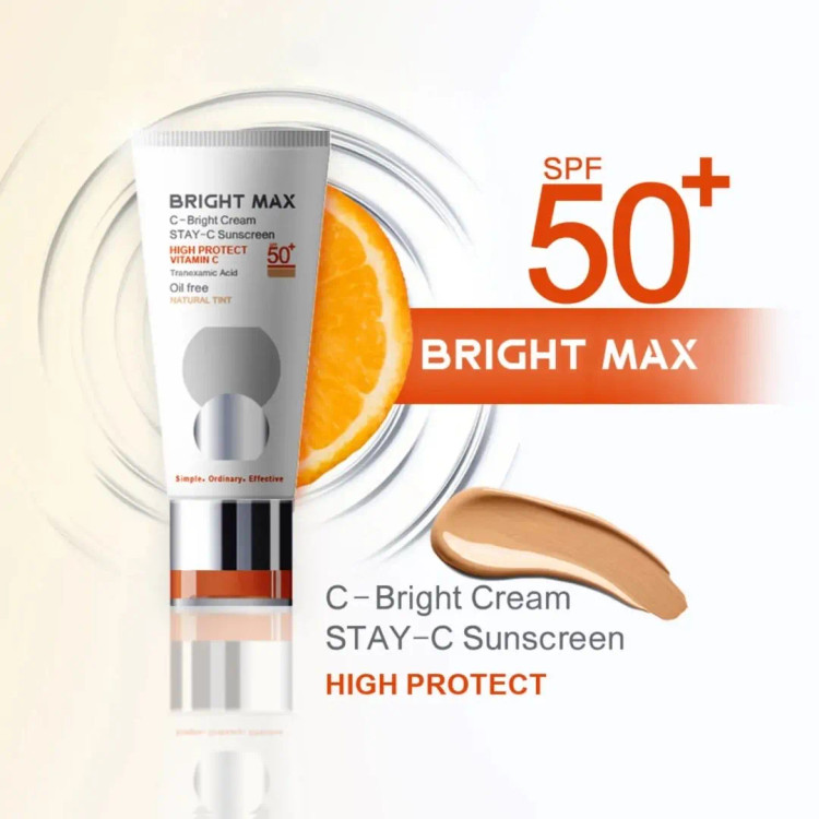 کرم ضد آفتاب ث_برایت SPF50 با رنگ طبیعی برایت مکس