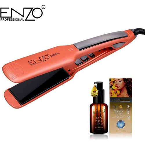 اتو و حالت دهنده مو حرفه ای رنگ نارنجی فلورسنت پروفشنال انزو مدل ENZO_3227 MAX PRO