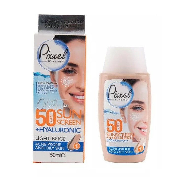کرم ضد آفتاب رنگی(لایت بژ) SPF50 پوست های چرب،جوشدار و مختلط پیکسل