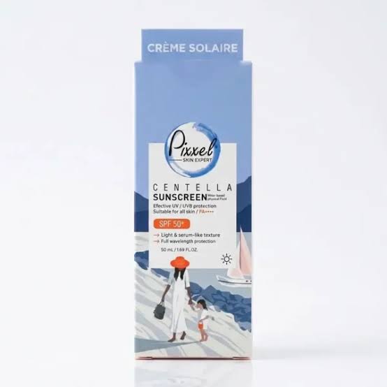 کرم ضد آفتاب صورت بی رنگ SPF50 پیکسل مدل سنتلا