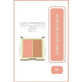 پالت رژگونه پودری دورنگ گلدن رز شماره 01 ROSE&NUDE