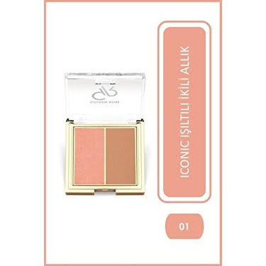 پالت رژگونه پودری دورنگ گلدن رز شماره 01 ROSE&NUDE