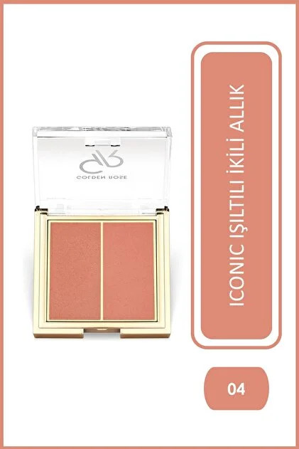 پالت رژگونه پودری دورنگ گلدن رز شماره 04 SOFT PINK