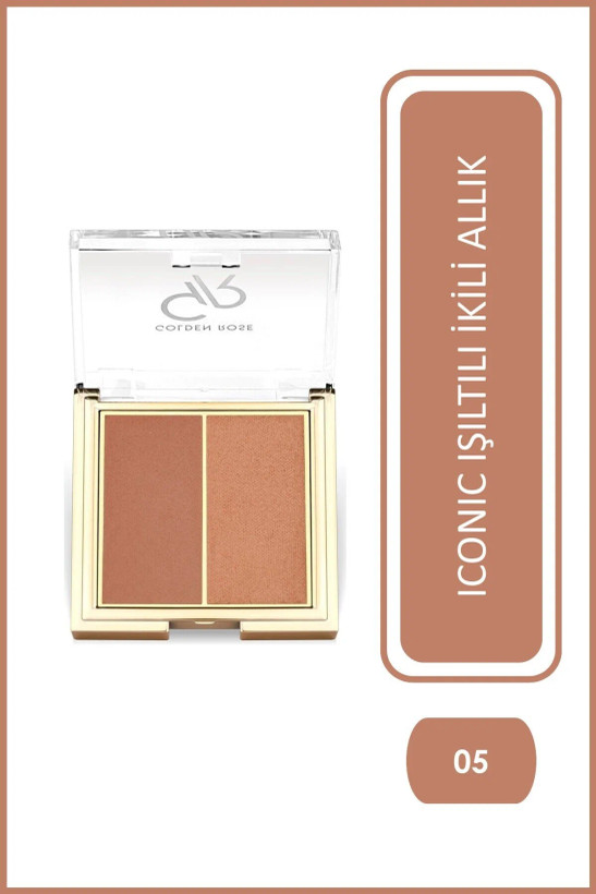پالت رژگونه پودری دورنگ گلدن رز شماره 05 WARM PEARL