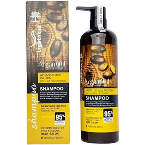 شامپو ضد ریزش و تقویت کننده مو فاقد سولفات لایتنس مدل ARGAN OIL حجم 900میلی لیتر